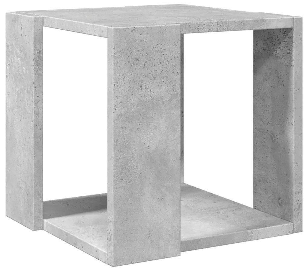 betonszürke szerelt fa dohányzóasztal 32 x 32 x 30 cm