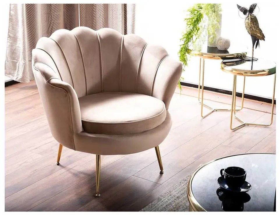 Ionia Velvet fotel, bézs