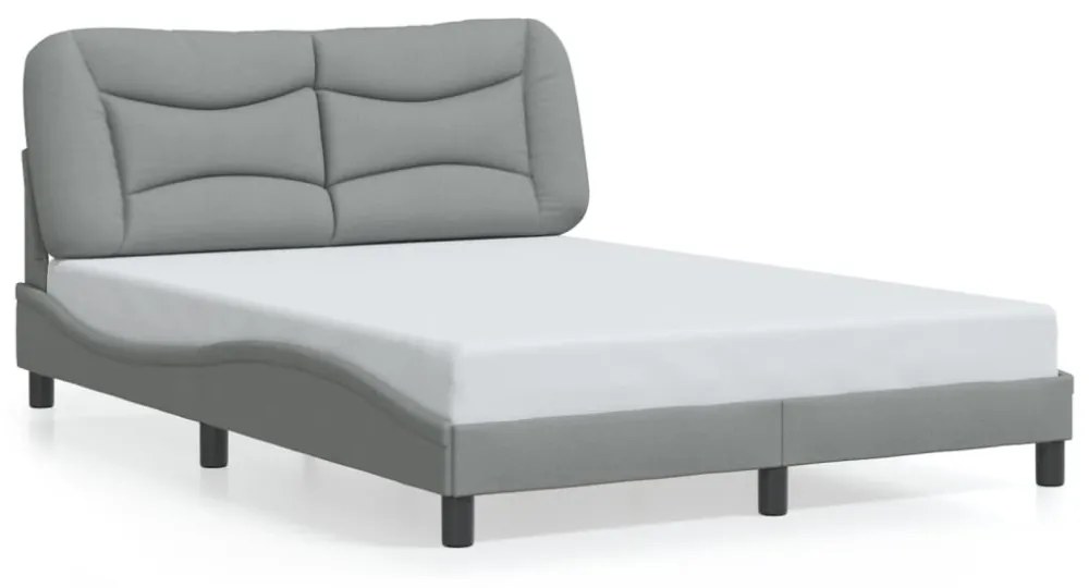 világosszürke szövet ágykeret matrac nélkül Hvar 140 x 190 cm