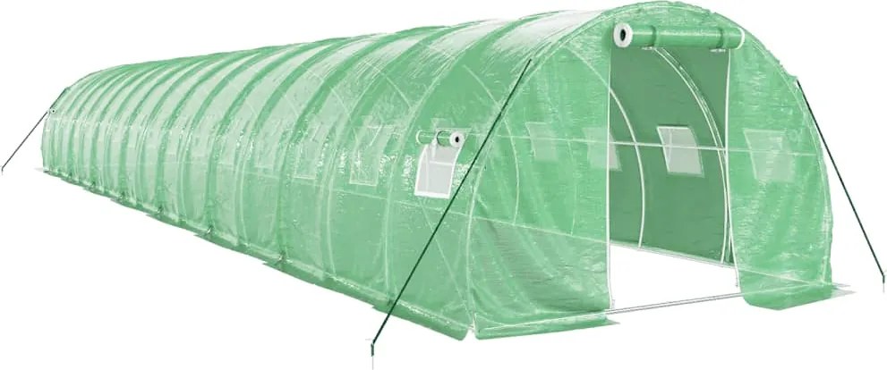 vidaXL zöld acélvázas melegház 48 m² 16 x 3 x 2 m