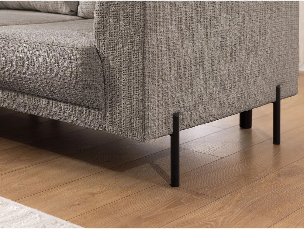 Szürkésbarna zsenília sarokkanapé (bal oldali-L alakú) Mauris – Ropez