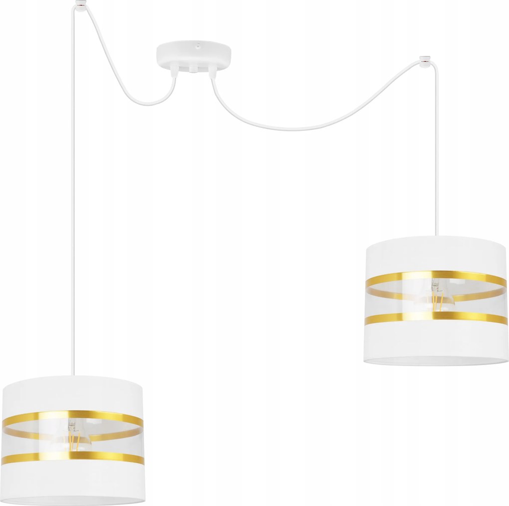 Mennyezeti Függőlámpa Pók Csillár Glamour Fehér Lámpabúra Arany Kerek