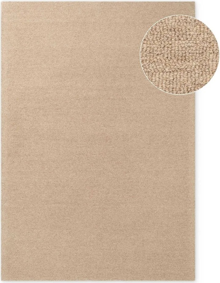 Natúr színű kézi szövésű gyapjú szőnyeg 160x230 cm Puristic Knots – Elle Decoration