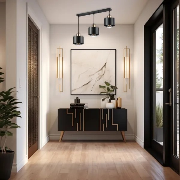 Csillár zsinóron 3xE27/35W/230V fekete/arany