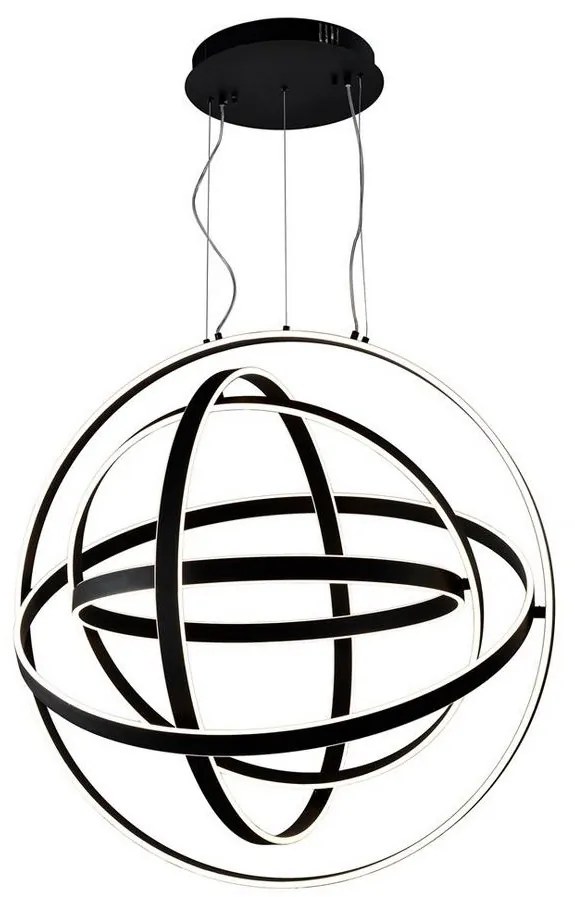 LED Csillár zsinóron COPERNICUS 1xLED/260W/230V fekete