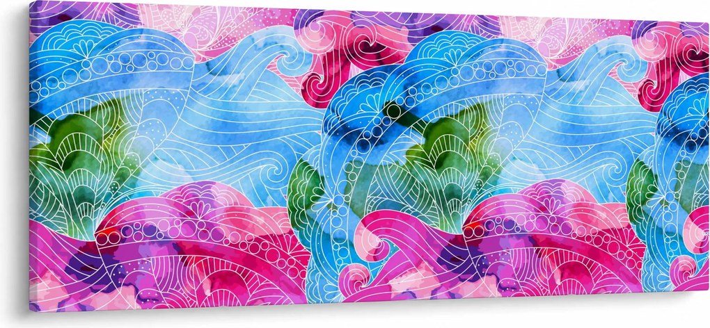 Kép - Színes hullámok (120x50 cm)