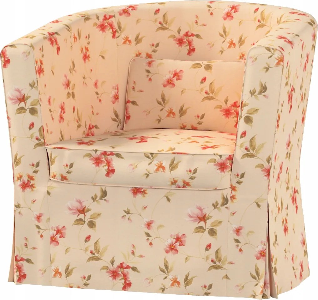 Ektorp Tullsta Ikea fotelhuzat, krémszínű alapon virágos