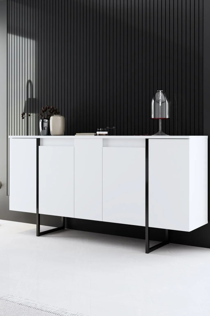 Luxe - fehér/fekete komód