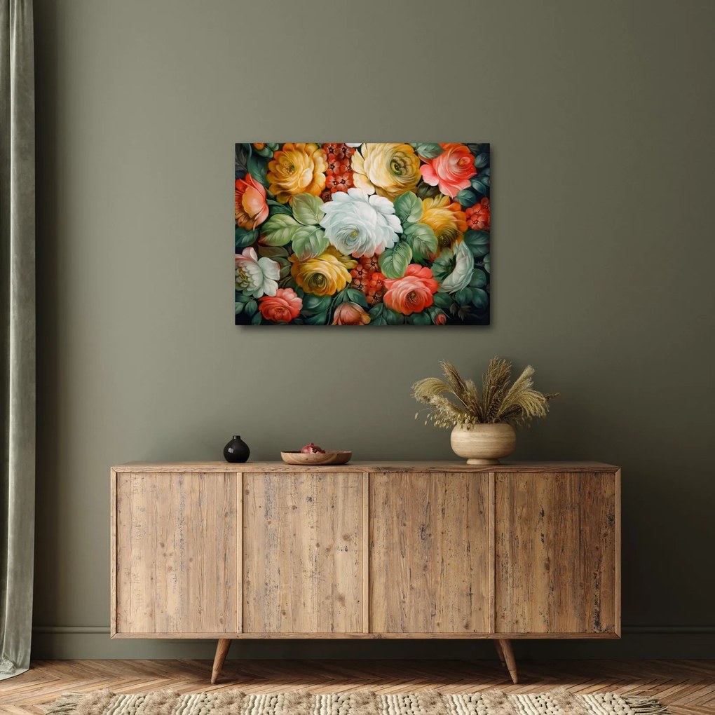 A festett virágcsokor képe (70x50 cm)