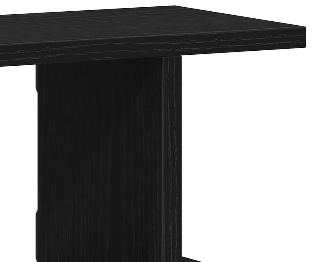 2 db fekete tölgyszínű szerelt fa fali polc 75 x 18 x 20 cm