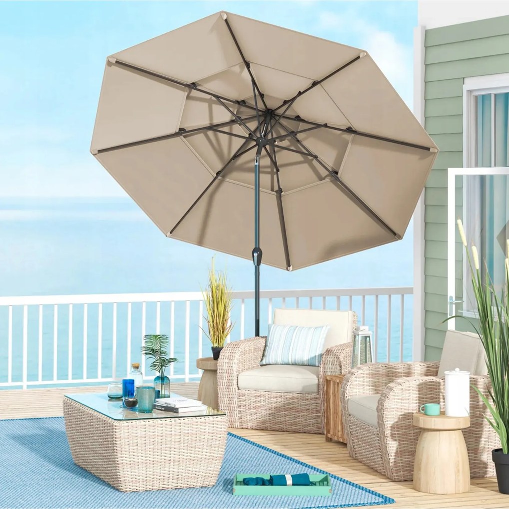 Kerti Napernyő állítható szellőzőrendszerrel 305 x 244 cm Bézs