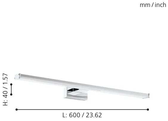 Eglo 79533 - LED fürdőszobai tükörmegvilágítás SARNOR 11W/230V 60 cm IP44 króm