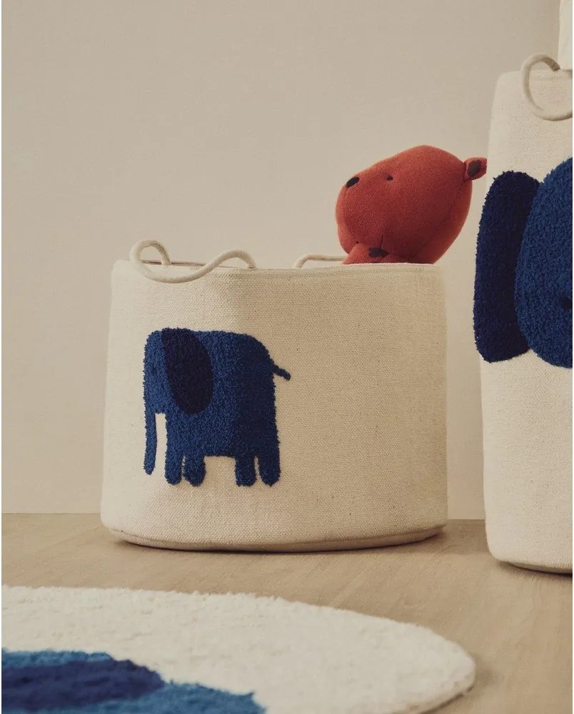 Elefántcsont színű textil játéktároló kosár ø 45x30 cm Tandani – Kave Home