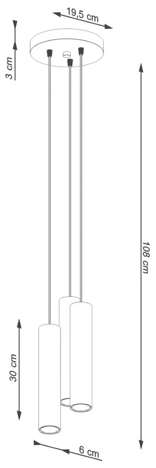 Krémszínű függőlámpa ø 19,5 cm Castro – Sollux