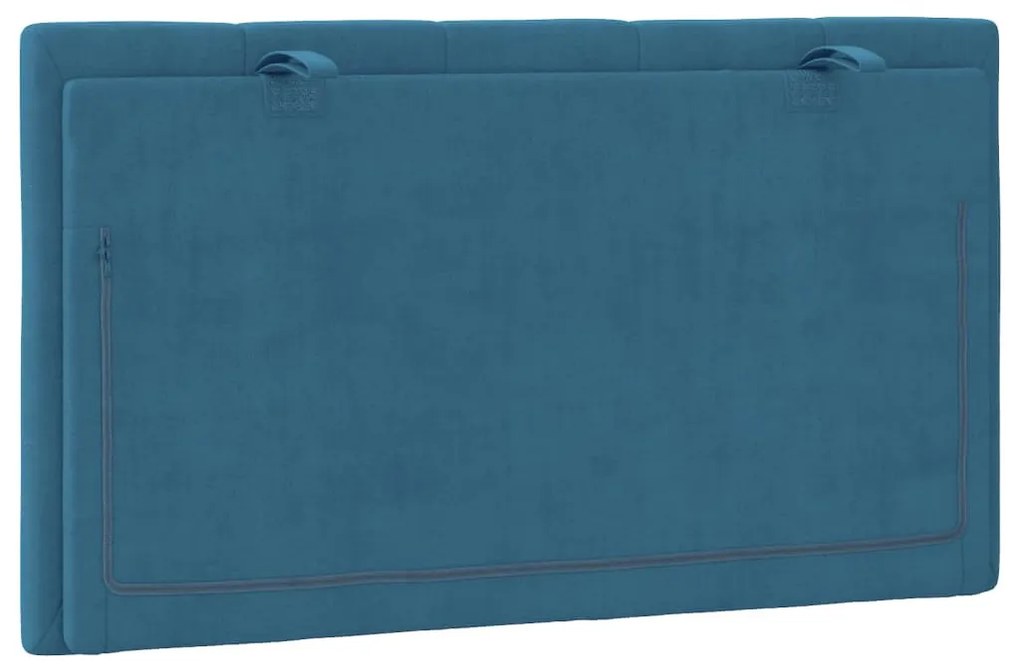 kék bársony fejtámla párna 80 cm