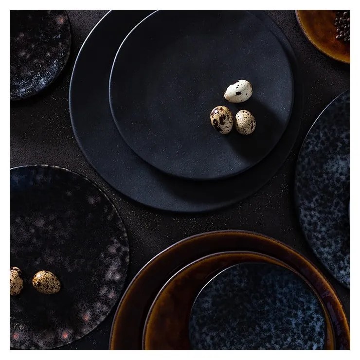 Fekete-szürke desszertes agyagkerámia tányér ø 22 cm Roda – Costa Nova