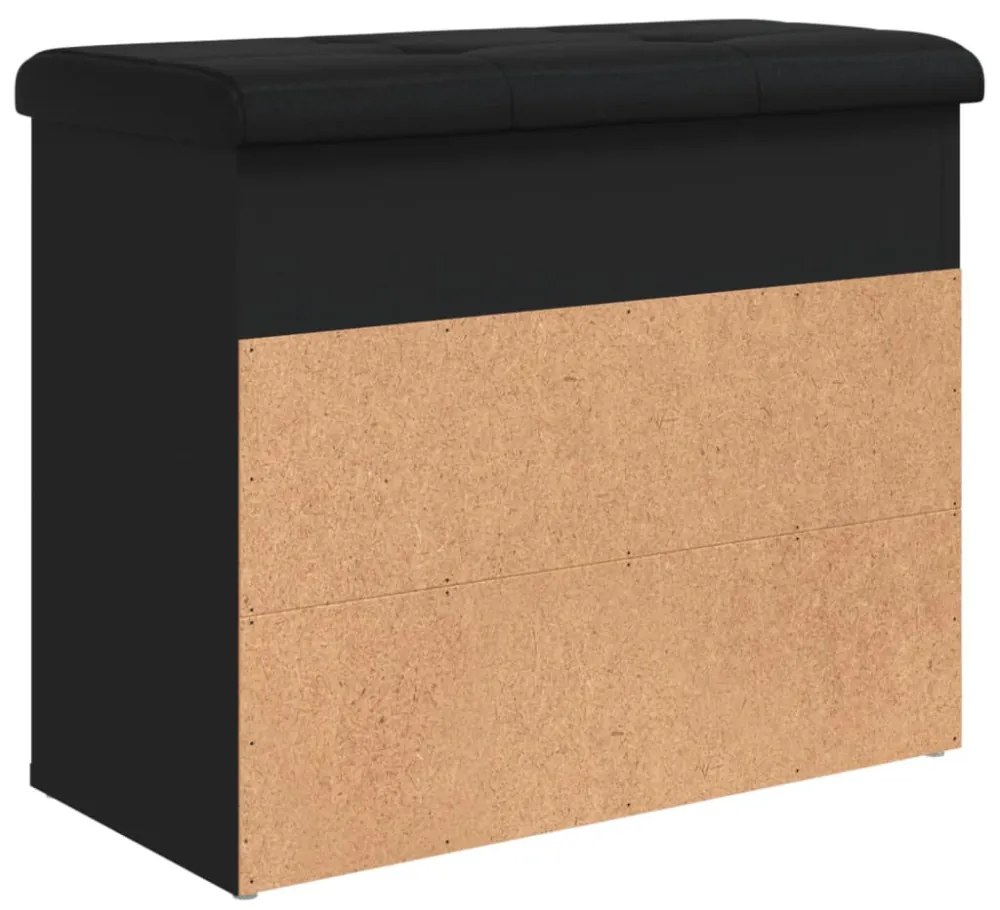 fekete szerelt fa cipőtároló pad 62 x 32 x 50 cm