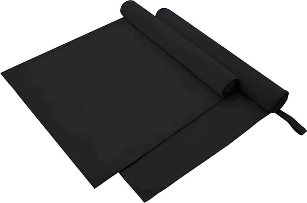 vidaXL Sport Törölközők 2 pcs Fekete 180 x 90 cm
