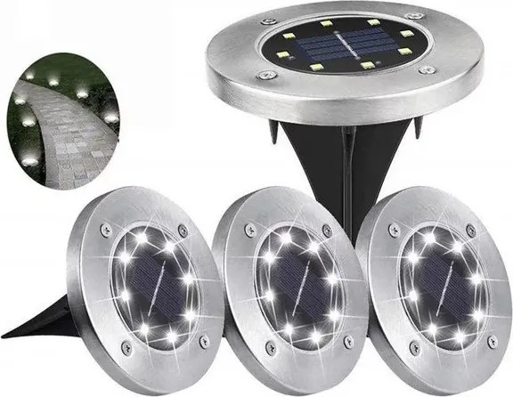 Zaparkorun Napelemes kerti LED lámpák - 8 LED - hideg fehér - 4 db