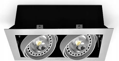 Mennyezeti lámpatest süllyesztett cső téglalap 2xGU10 AR111 mozgatható