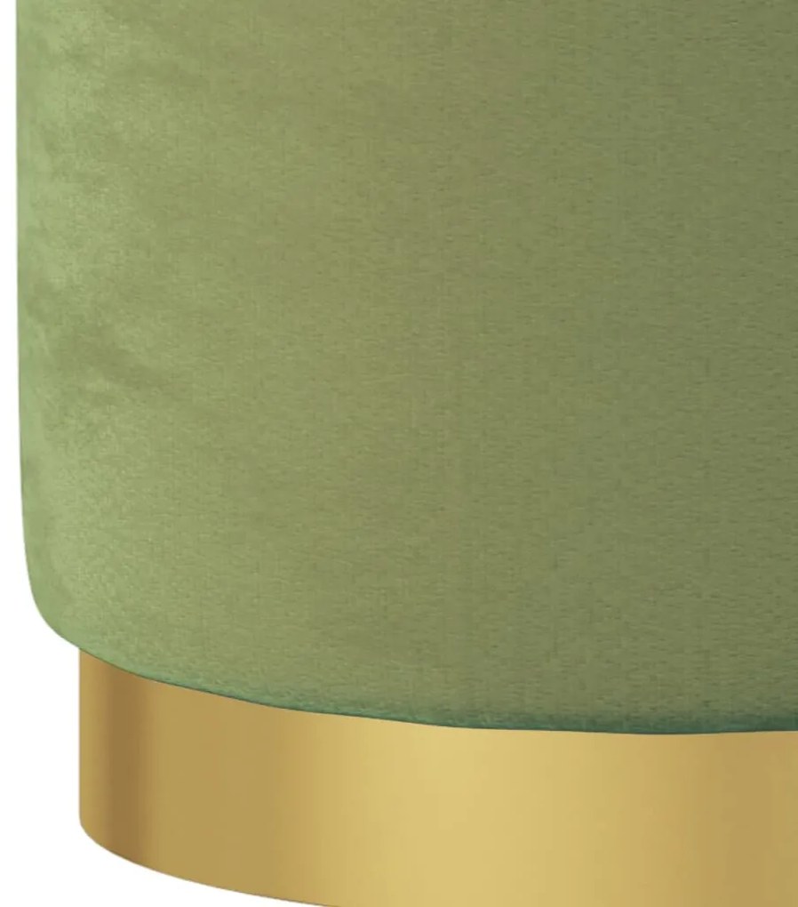 vidaXL mustárzöld kerek bársonyülőke tárolóval 31 x 37 cm