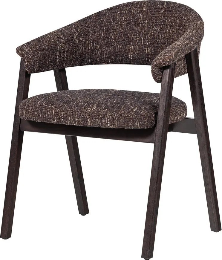 Sötétbarna kárpitozott karfás étkezőszék Tunar – WOOOD