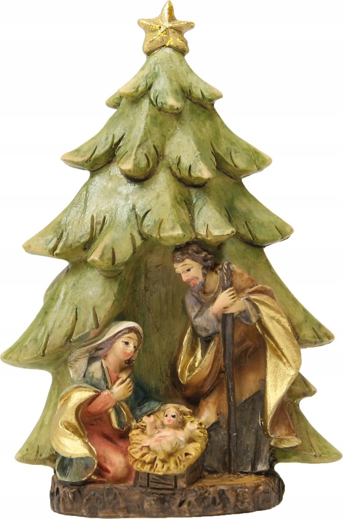 Gyönyörű kis karácsonyfa a Szent Családdal 9,0cm magas