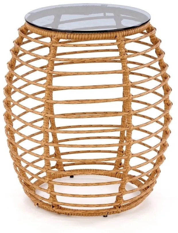 Barrel kerti asztal, rattan