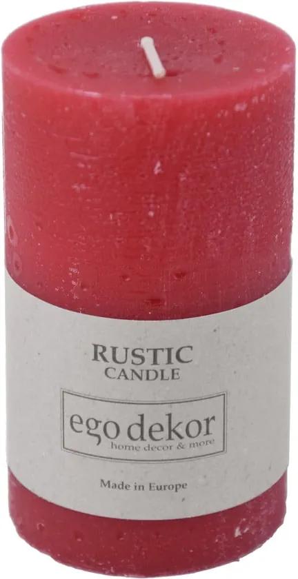 Rust piros gyertya, égési idő 38 óra - Rustic candles by Ego dekor