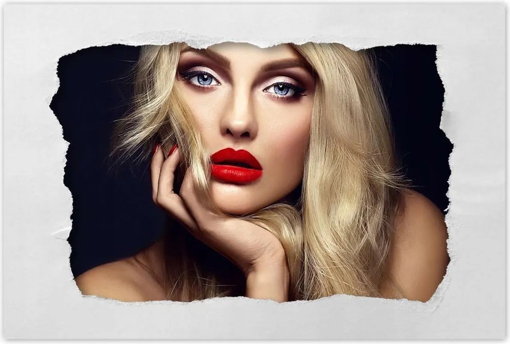 Poszter 60x40 Hölgy piros rúzsban