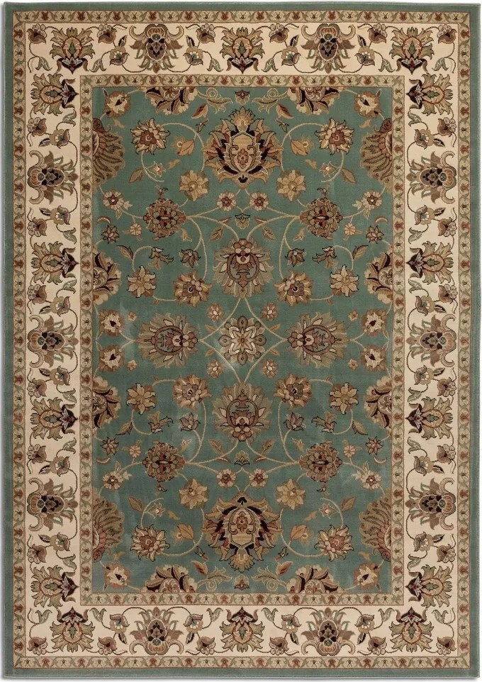 Hagyományos szőnyeg nappaliba 80x120cm,klasszikus zöld-bézs mintás