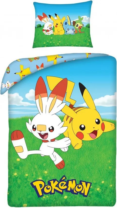 Pokémon Field ágyneműhuzat 140×200cm, 70×90 cm