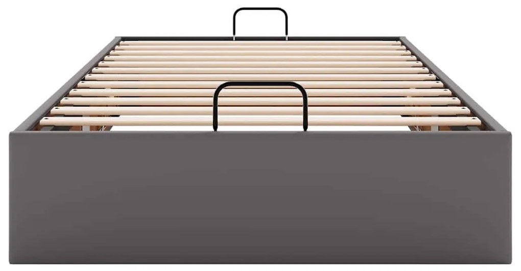 Ottomán ágykeret matrac nélkül szürke 100x200 cm műbőr