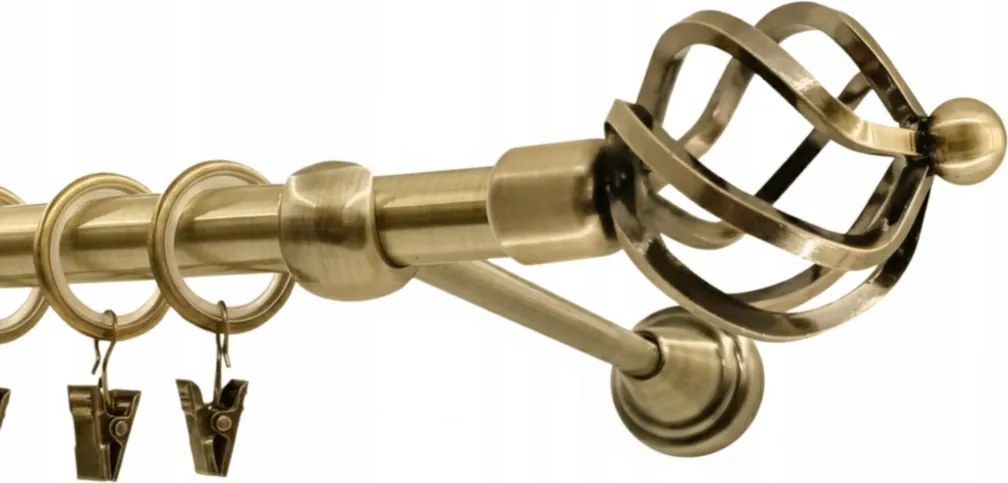 Függönykarnis Szimpla fém fi16 jogar Arany Antik 160cm galvanizált