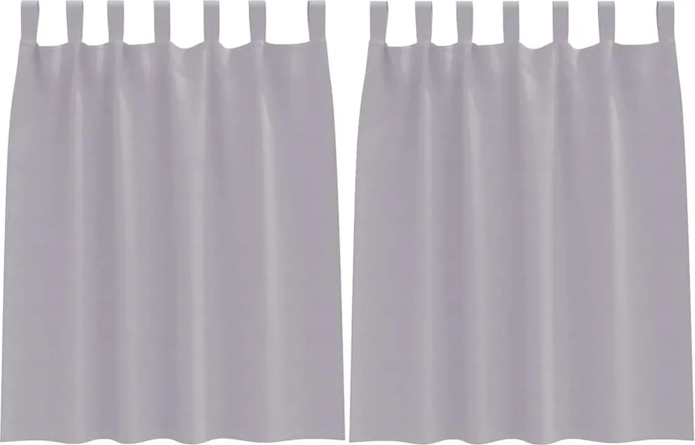 vidaXL Fekete Függöny Gyűrűkkel 2 pcs Fém Szürke 140 x 140 cm