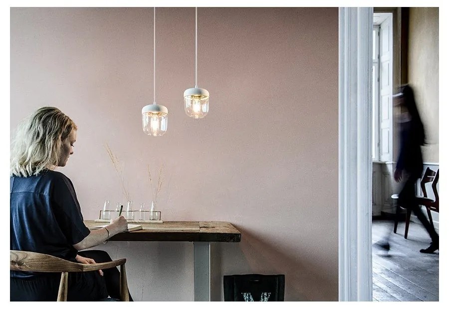 Acorn fehér lámpabúra aranyszínű foglalattal, ⌀ 14 cm - UMAGE