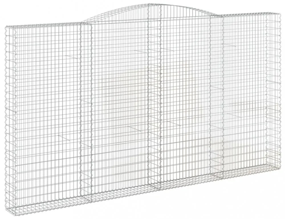vidaXL 4 db íves horganyzott vas gabion kosár 400x30x220/240 cm