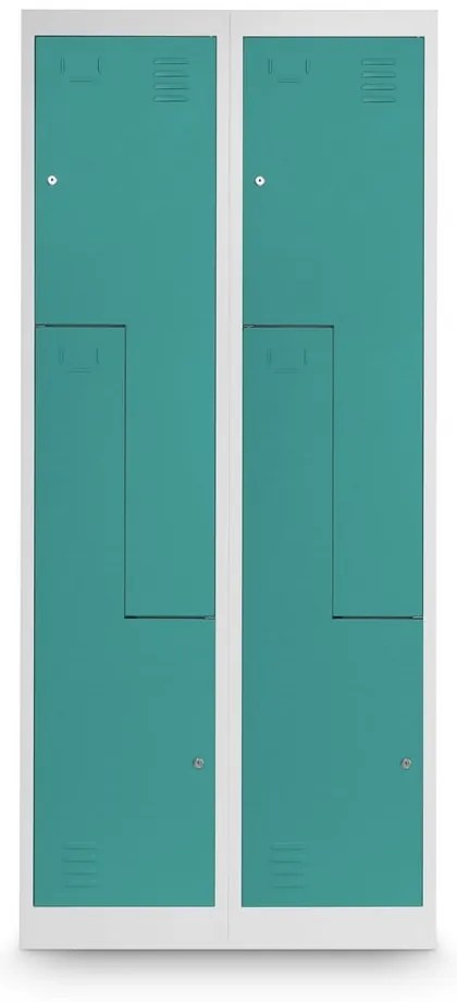 Fém szekrény Z, 80 x 50 x 180 cm, hengerzár, zöld - RAL 6033