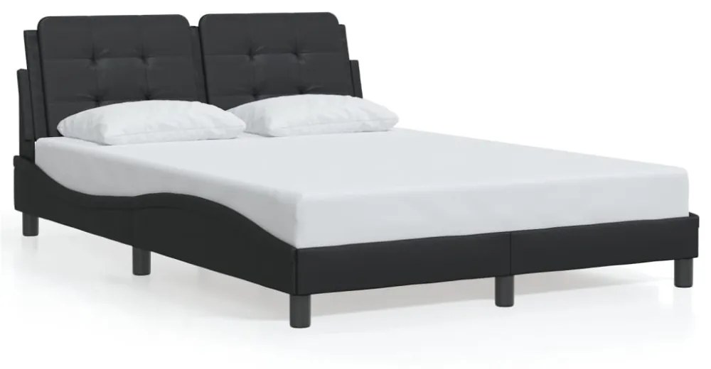fekete ágykeret LED-ekkel matrac nélkül Zadar 140 x 200 cm
