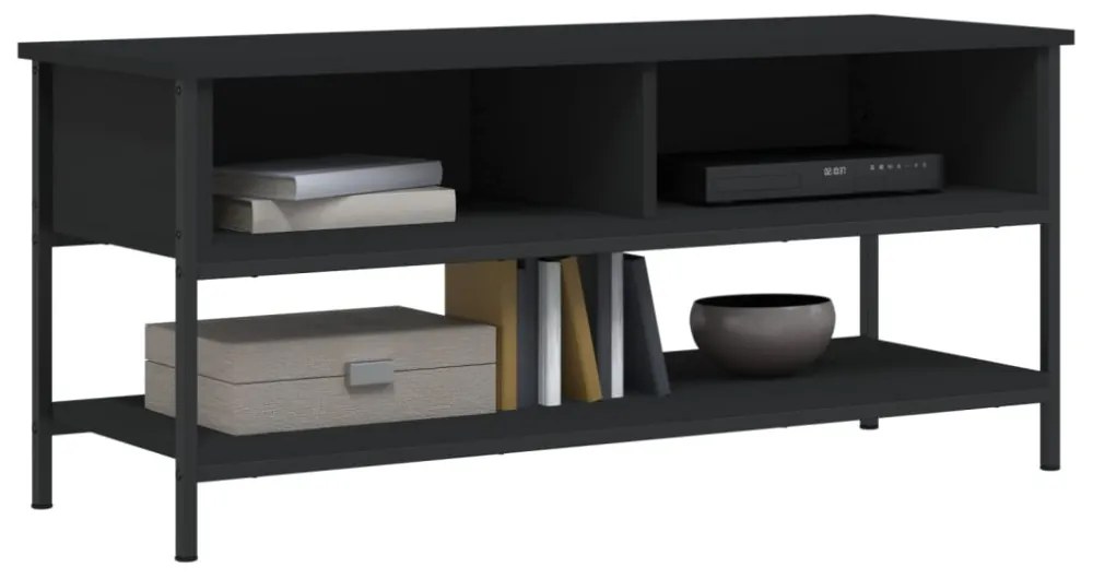 fekete szerelt fa TV-szekrény 100 x 35 x 45 cm