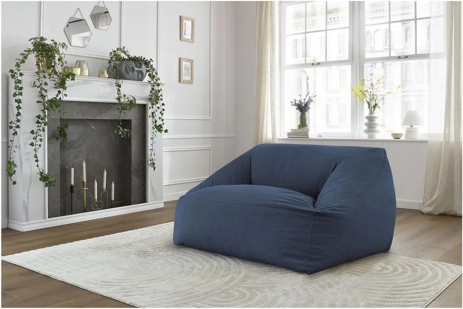Sötétkék kordbársony babzsákfotel Lilibet – Bobochic Paris