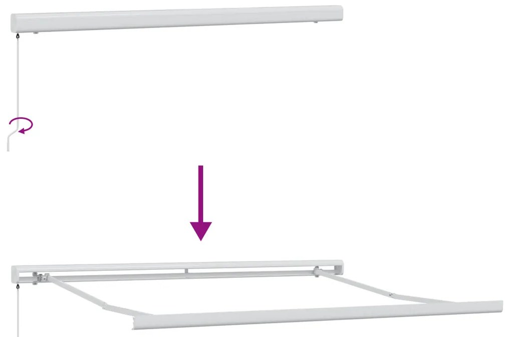 Kézi Behúzható Napellenző Sárga és Fehér 300x250 cm