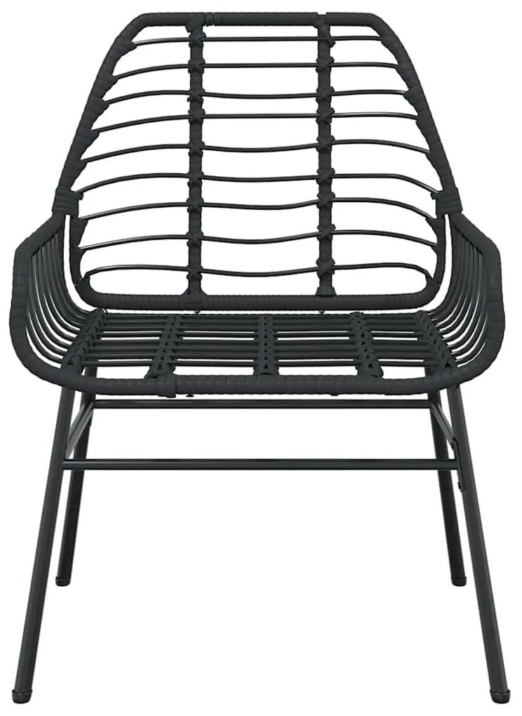 3 részes fekete polyrattan üveg kerti étkezőgarnitúra