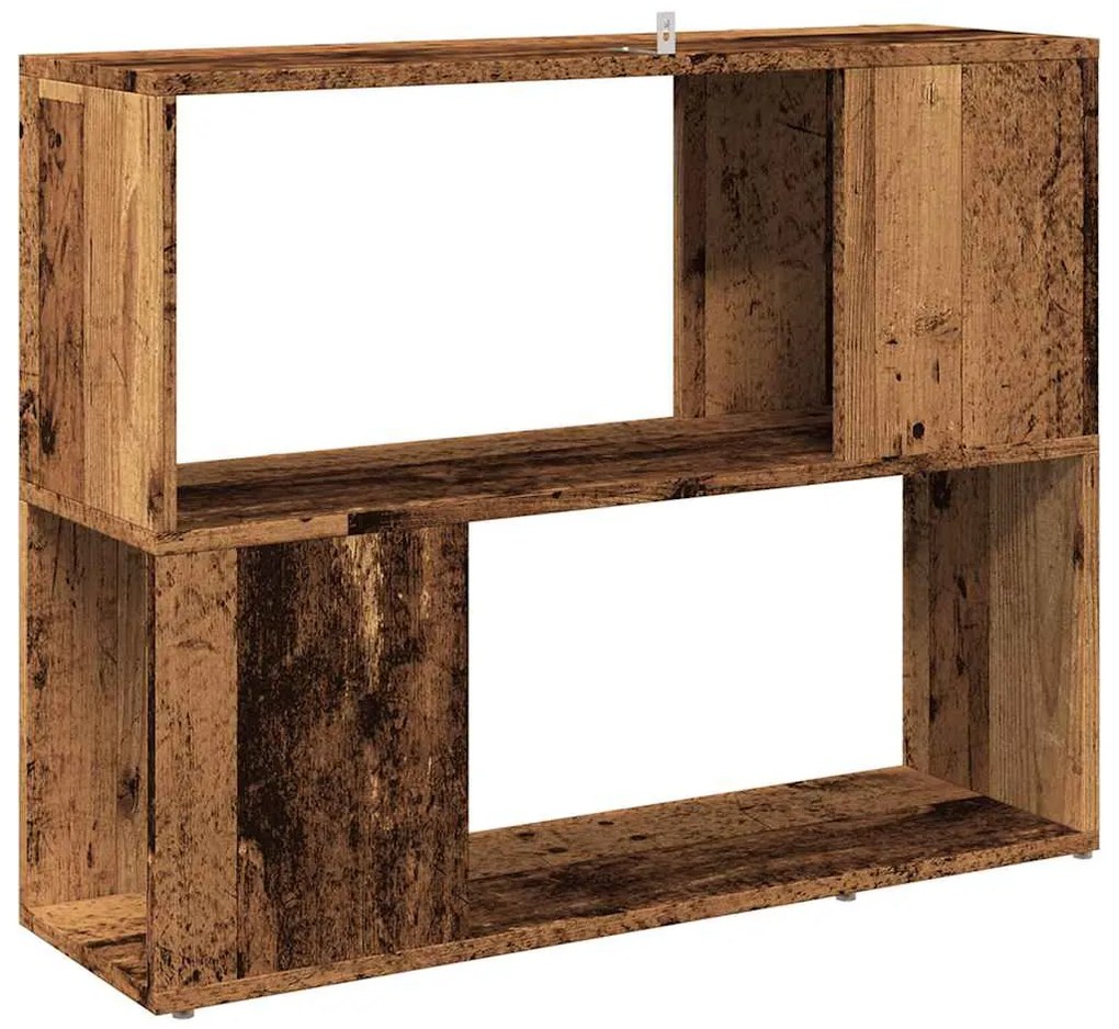 antik fa színű térelválasztó könyvszekrény 80x24x63 cm