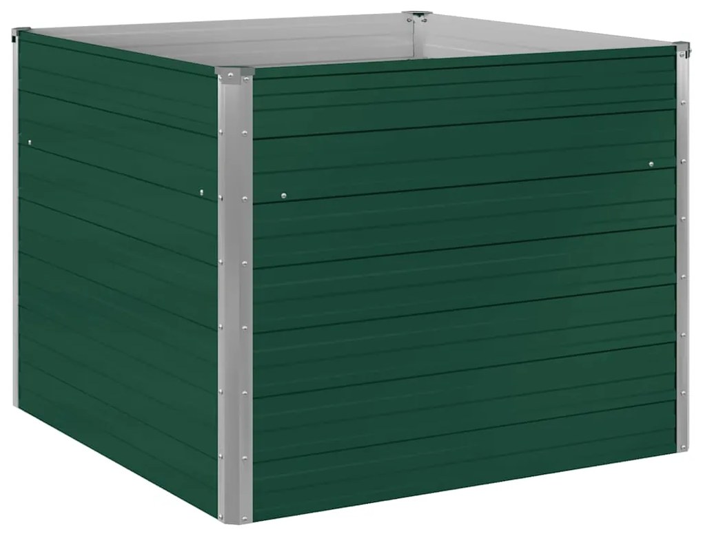 vidaXL zöld horganyzott acél kerti magaságyás 100 x 100 x 77 cm