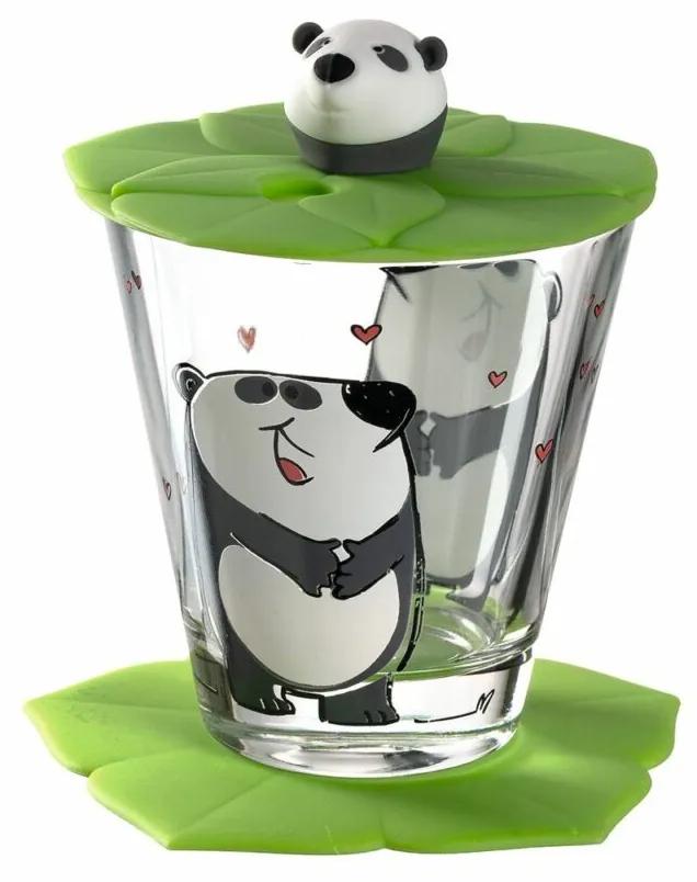Leonardo Bambini pohár fedővel és alátéttel, Panda