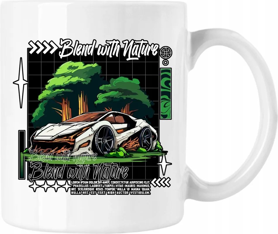 i8 autós bögre Fan autó fehér 330ml