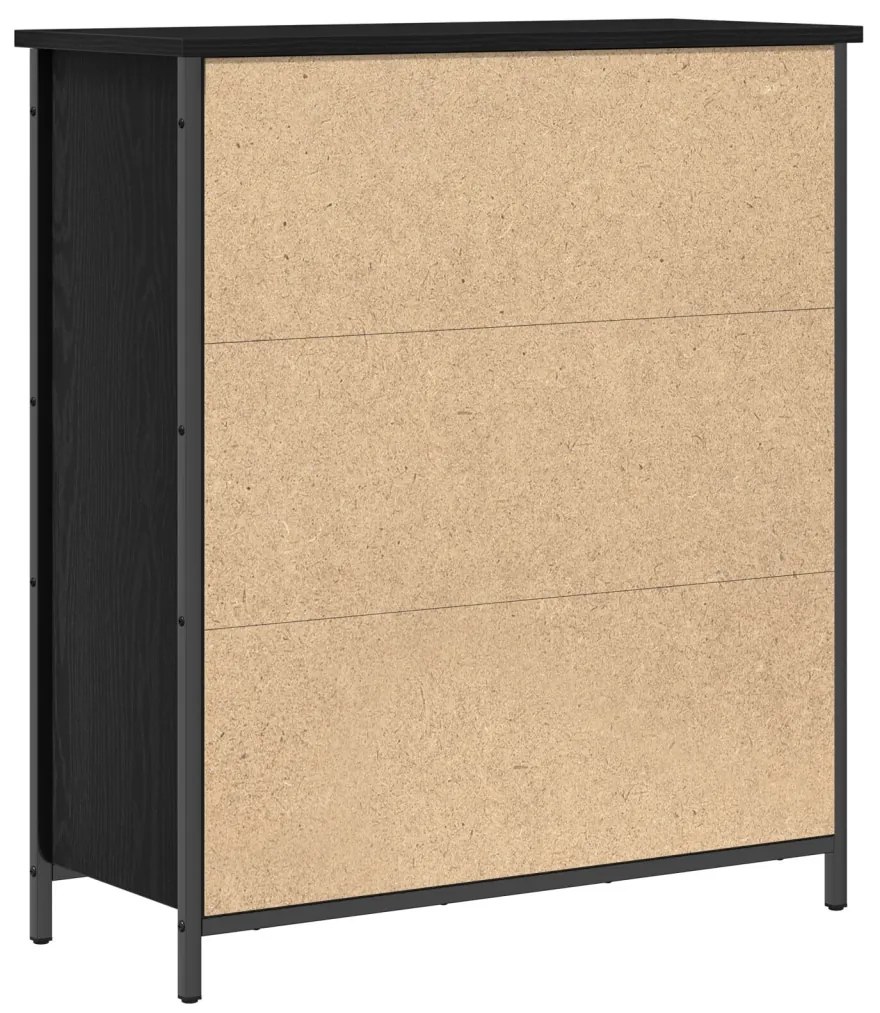 Fekete tölgy 70x30x80 cm Szerelt fa és acél