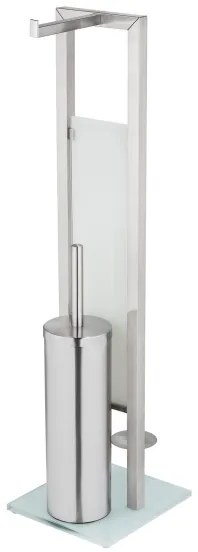 WENKO 25399100 - WC-kefe RIVALTA 18x70 cm ezüst/fehér/fekete