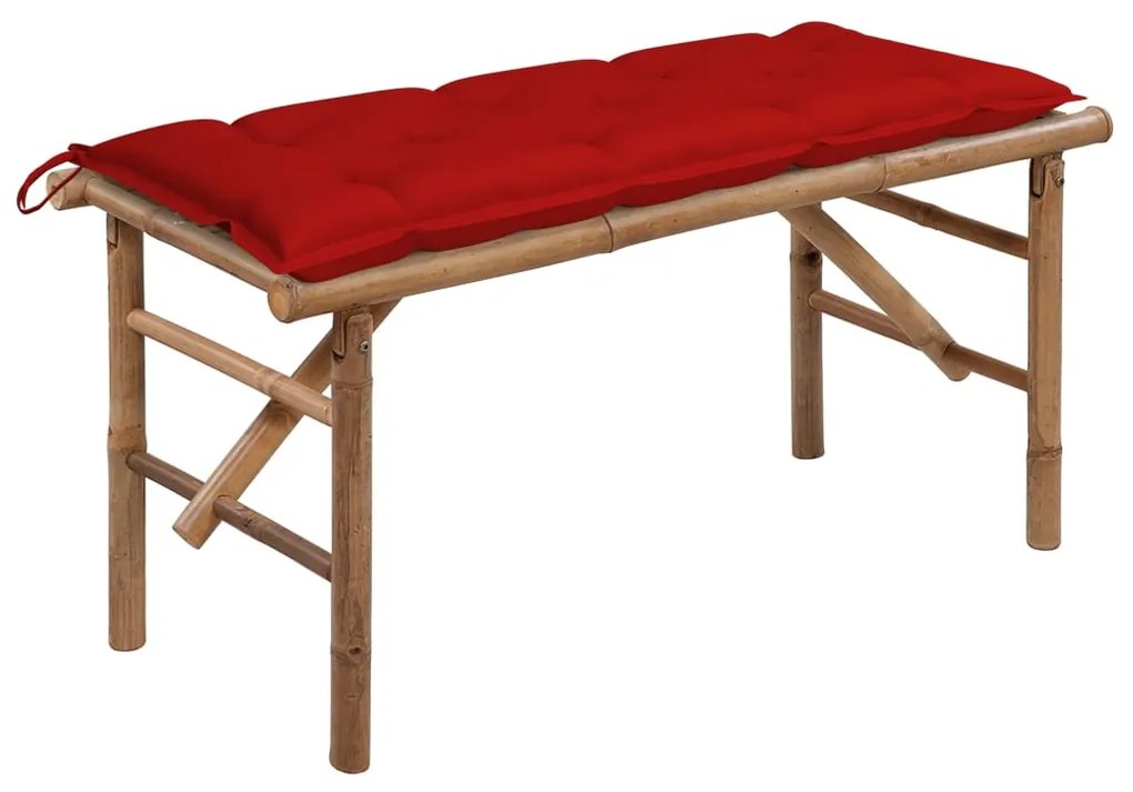 vidaXL összecsukható bambusz kerti pad párnával 118 cm